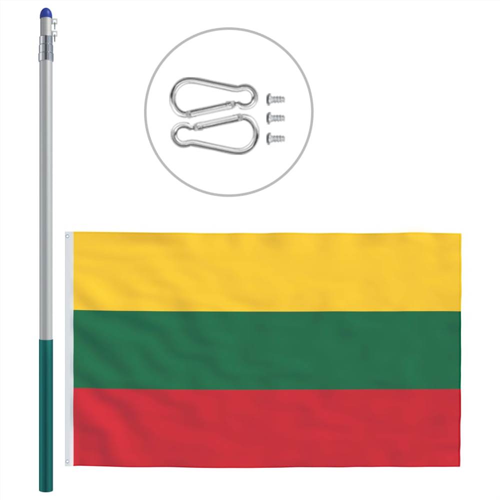 Lithuania Flag and Pole Aluminium 6 m