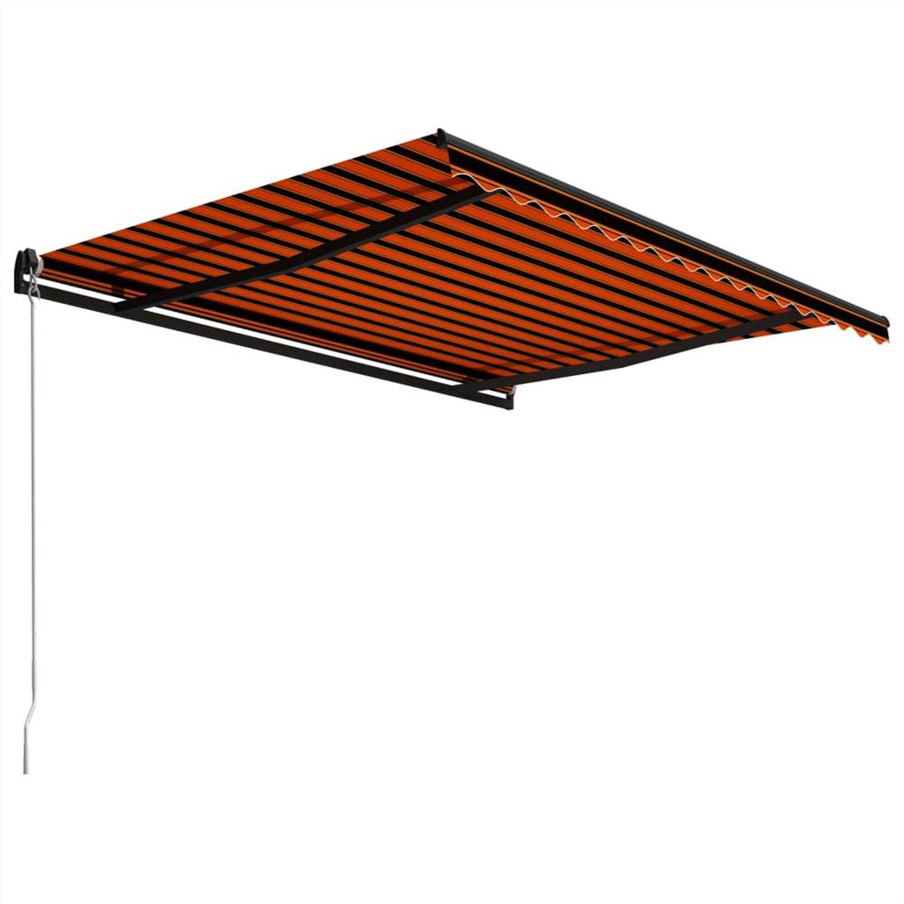 Manual Retractable Awning 400x300 cm Orange and Brown