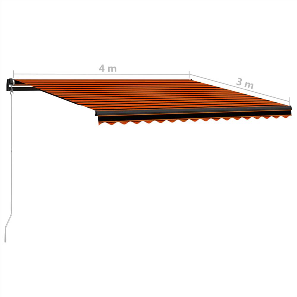Manual Retractable Awning 400x300 cm Orange and Brown