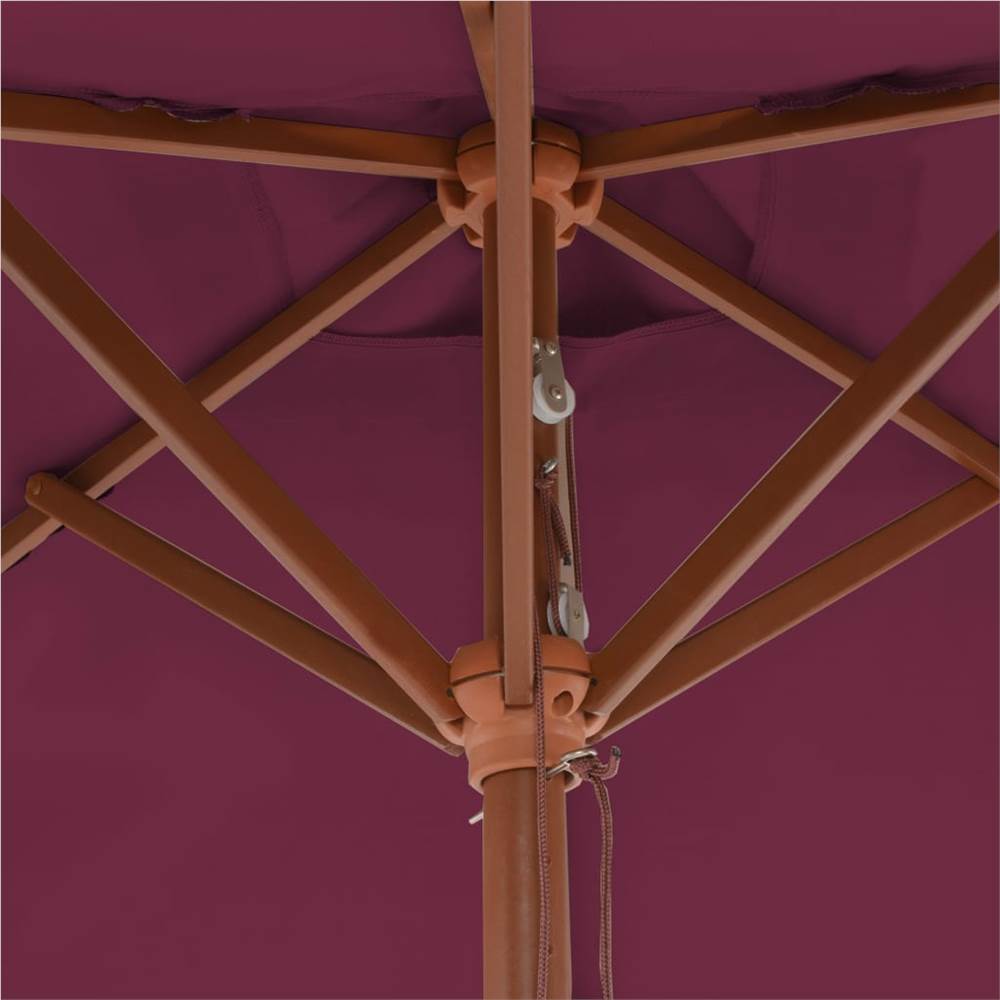 Outdoor Parasol with Wooden Pole 150x200 cm Bordeaux Red
