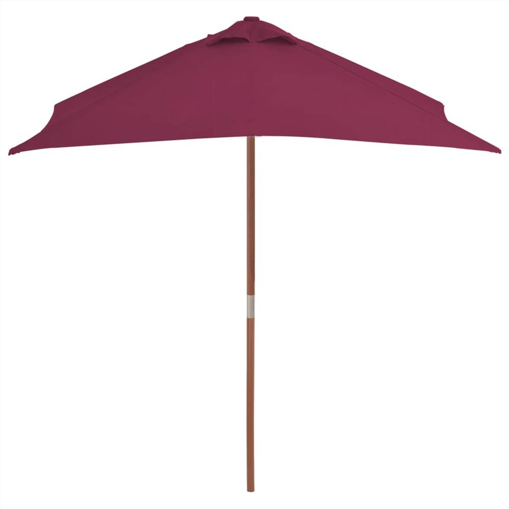 Outdoor Parasol with Wooden Pole 150x200 cm Bordeaux Red