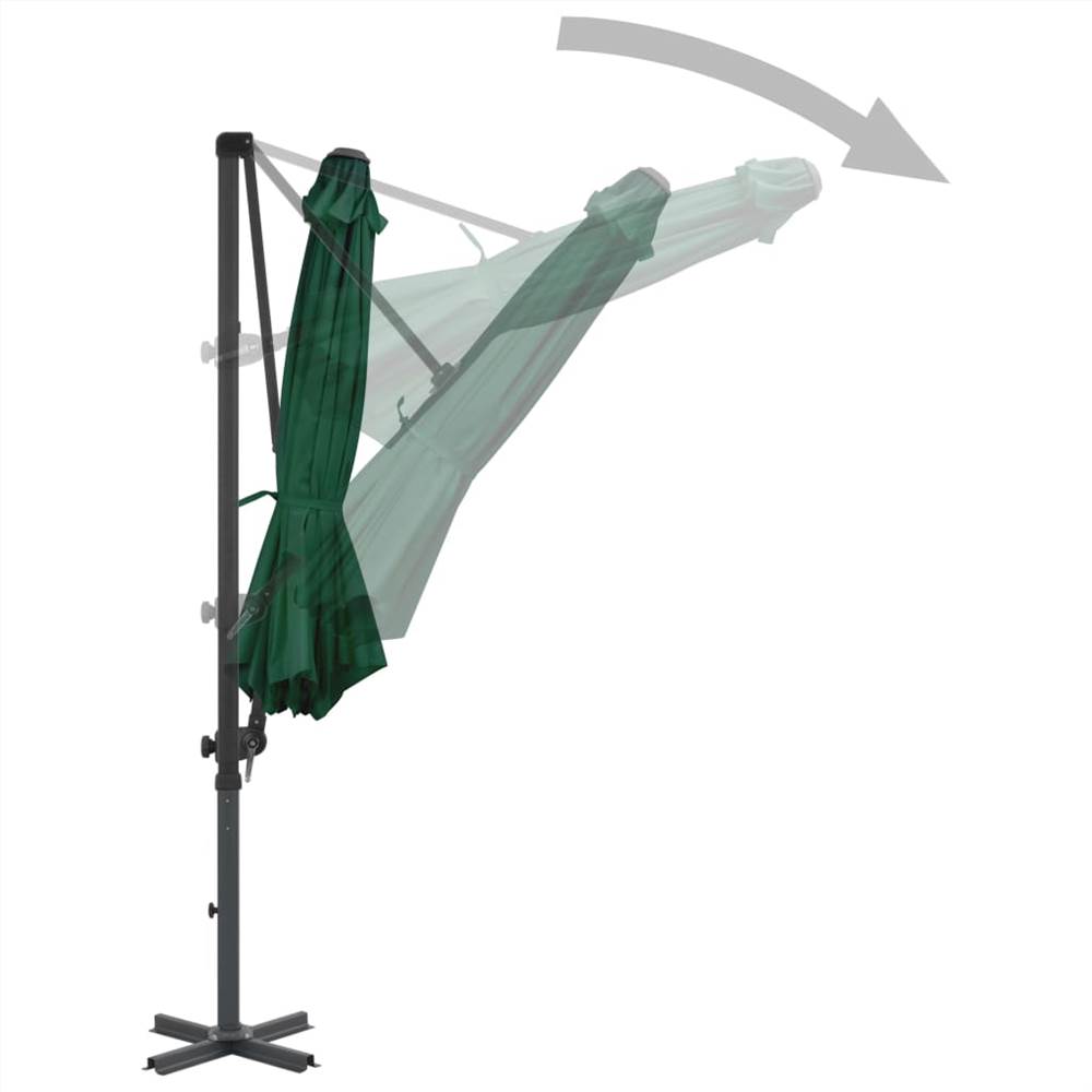 Outdoor Umbrella with Portable Base Green