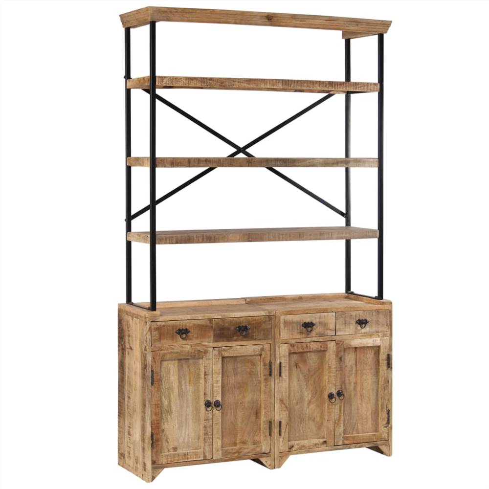 Sideboard with Shelves Solid Mango Wood 120x35x200 cm