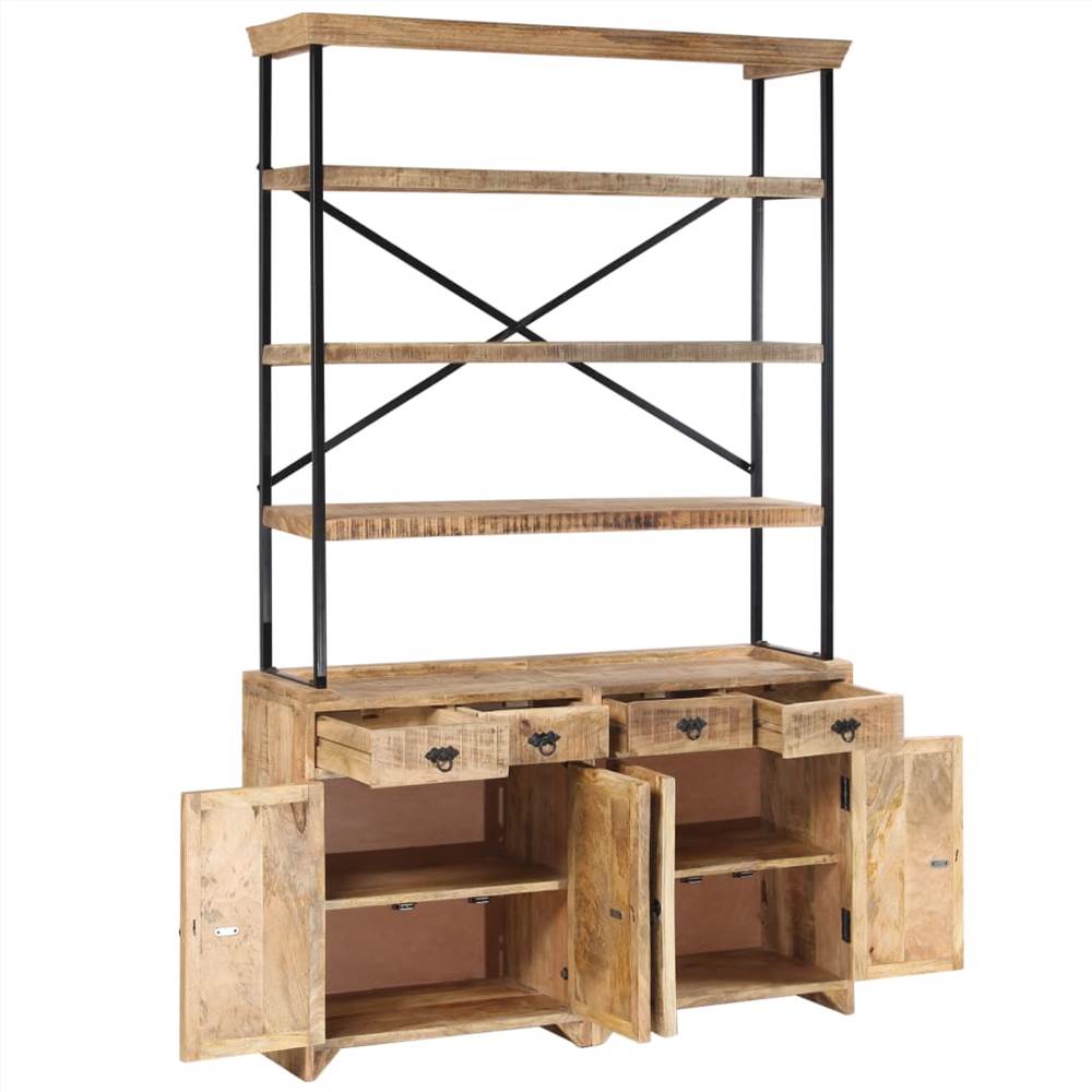 Sideboard with Shelves Solid Mango Wood 120x35x200 cm