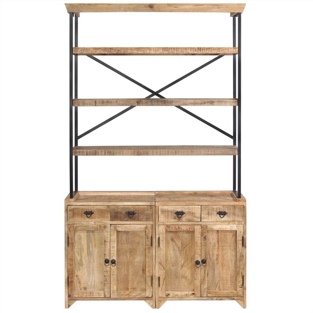 Sideboard with Shelves Solid Mango Wood 120x35x200 cm
