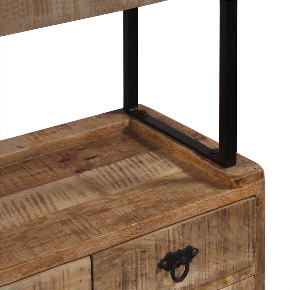 Sideboard with Shelves Solid Mango Wood 120x35x200 cm