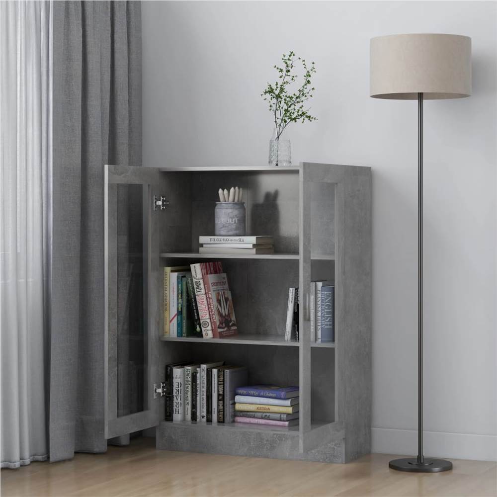 Vitrine Cabinet Concrete Grey 82.5x30.5x115 cm Chipboard