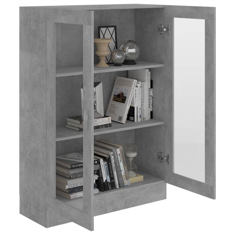 Vitrine Cabinet Concrete Grey 82.5x30.5x115 cm Chipboard