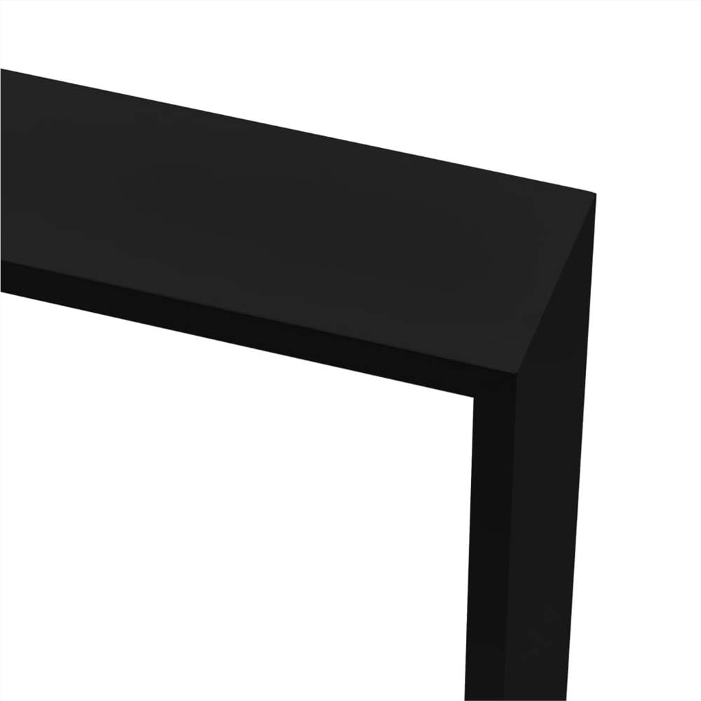 Wall Cube Shelves 3 pcs Black MDF