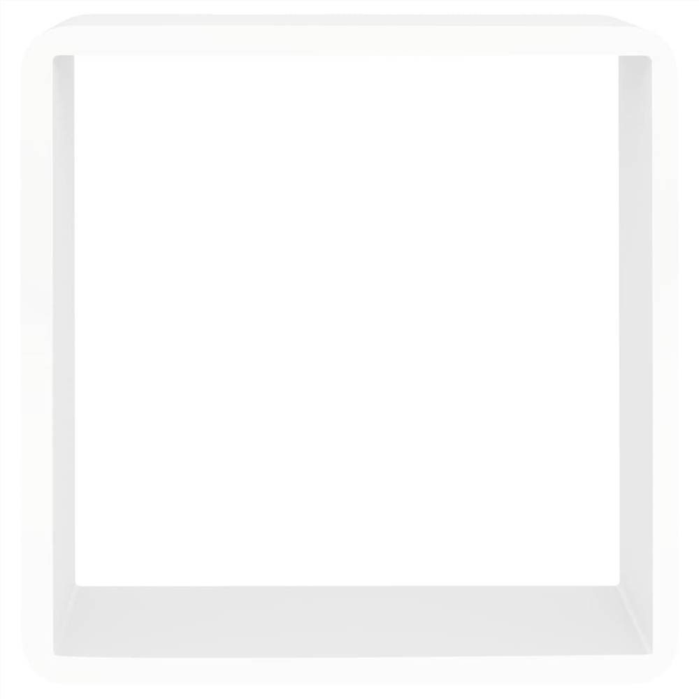 Wall Cube Shelves 3 pcs White MDF