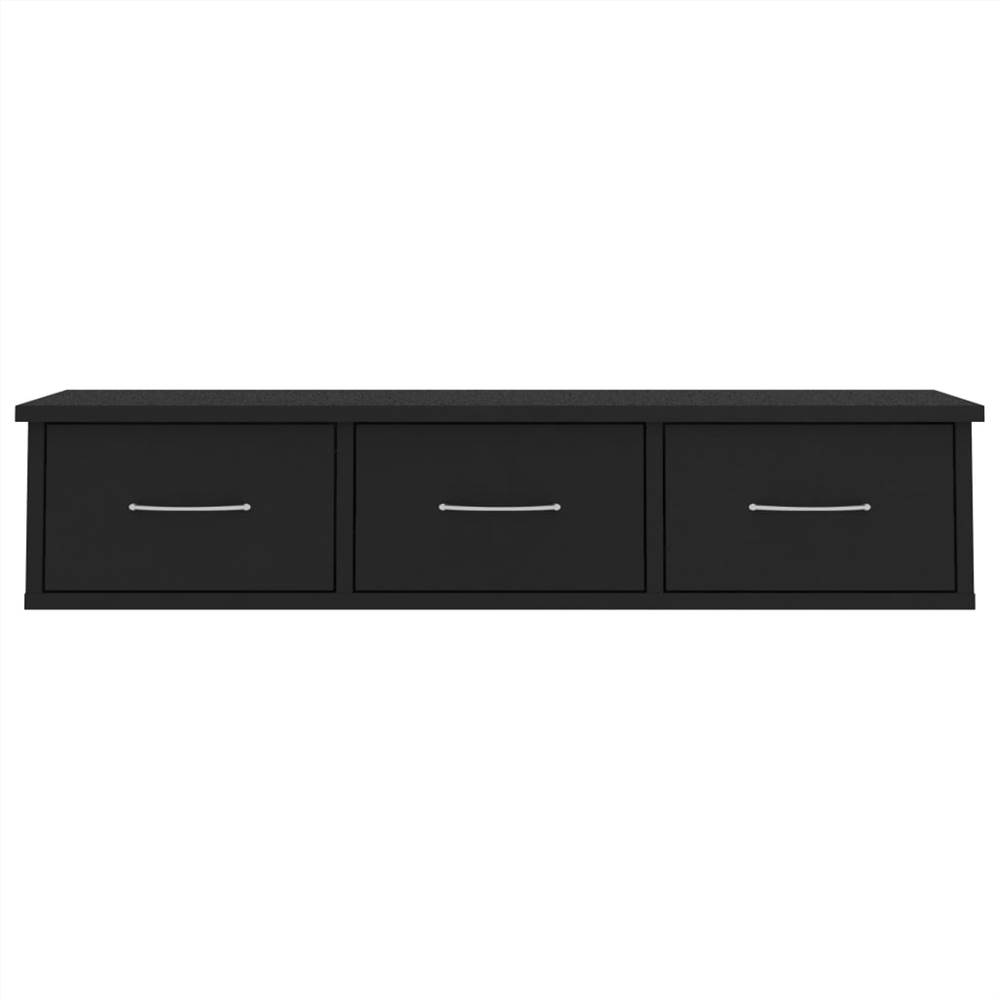 Wall-mounted Drawer Shelf Black 88x26x18.5 cm Chipboard