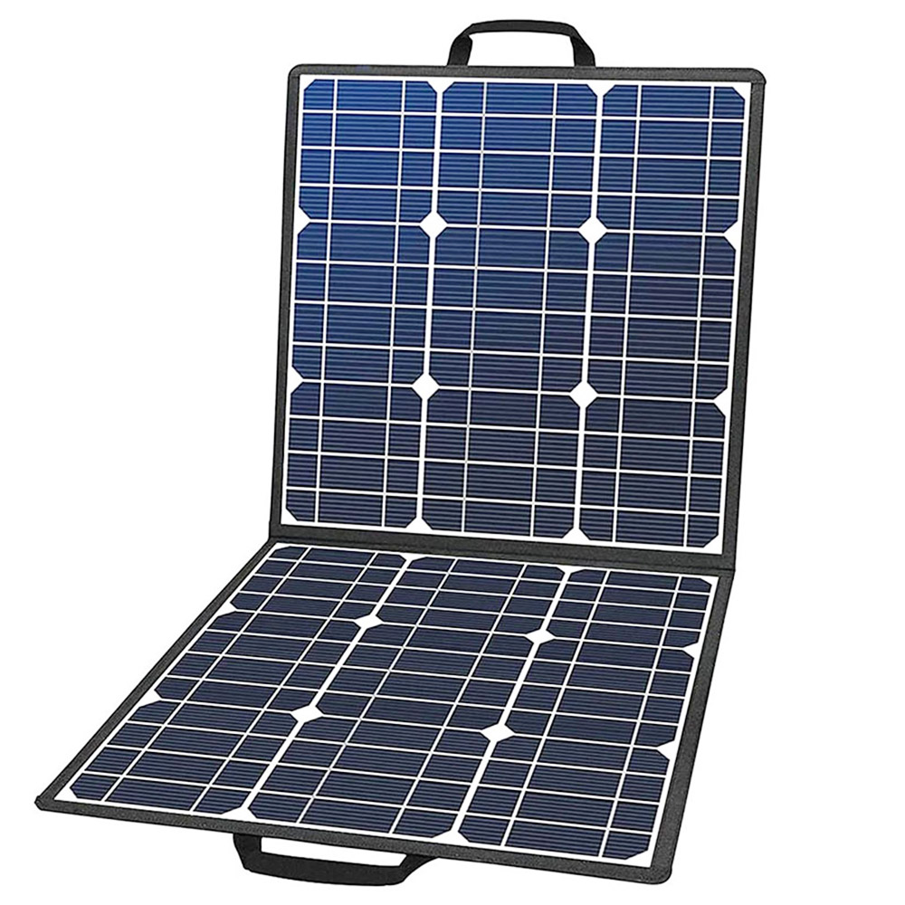

Flashfish SP50 50W 18V Solar Panel with 4 DC Connectors Portable Foldable PV Panels Monocrystalline Solar Panel, Black