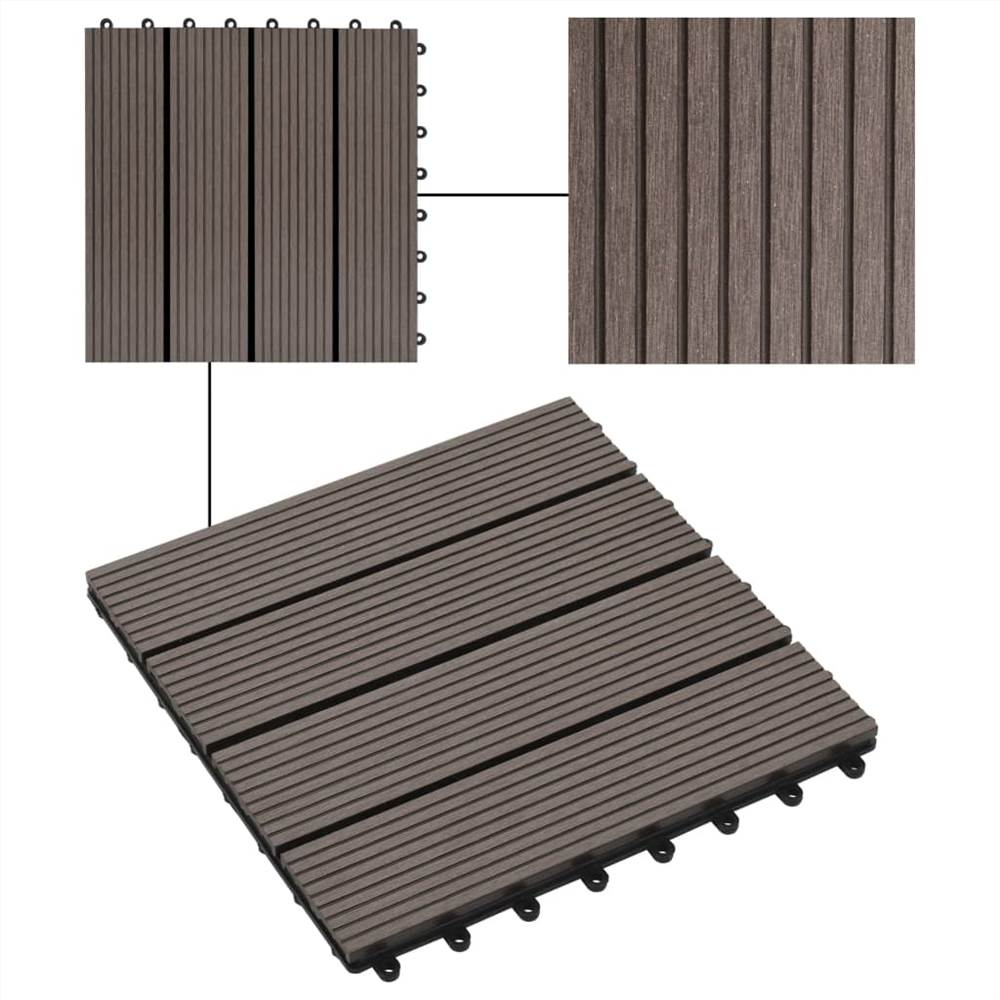 22 pcs Decking Tiles 30x30cm 2 sqm WPC Brown