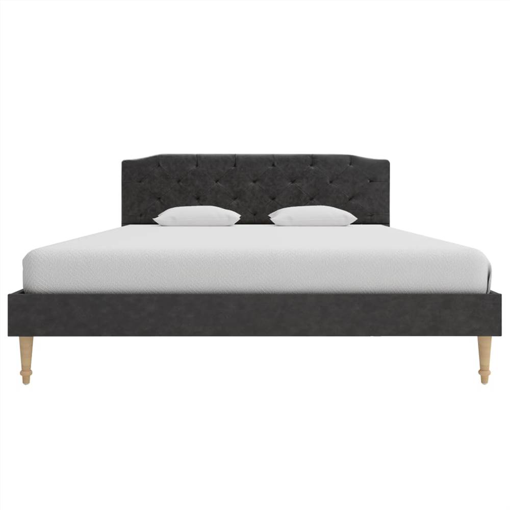 Bed Frame Black Fabric 135x190 cm