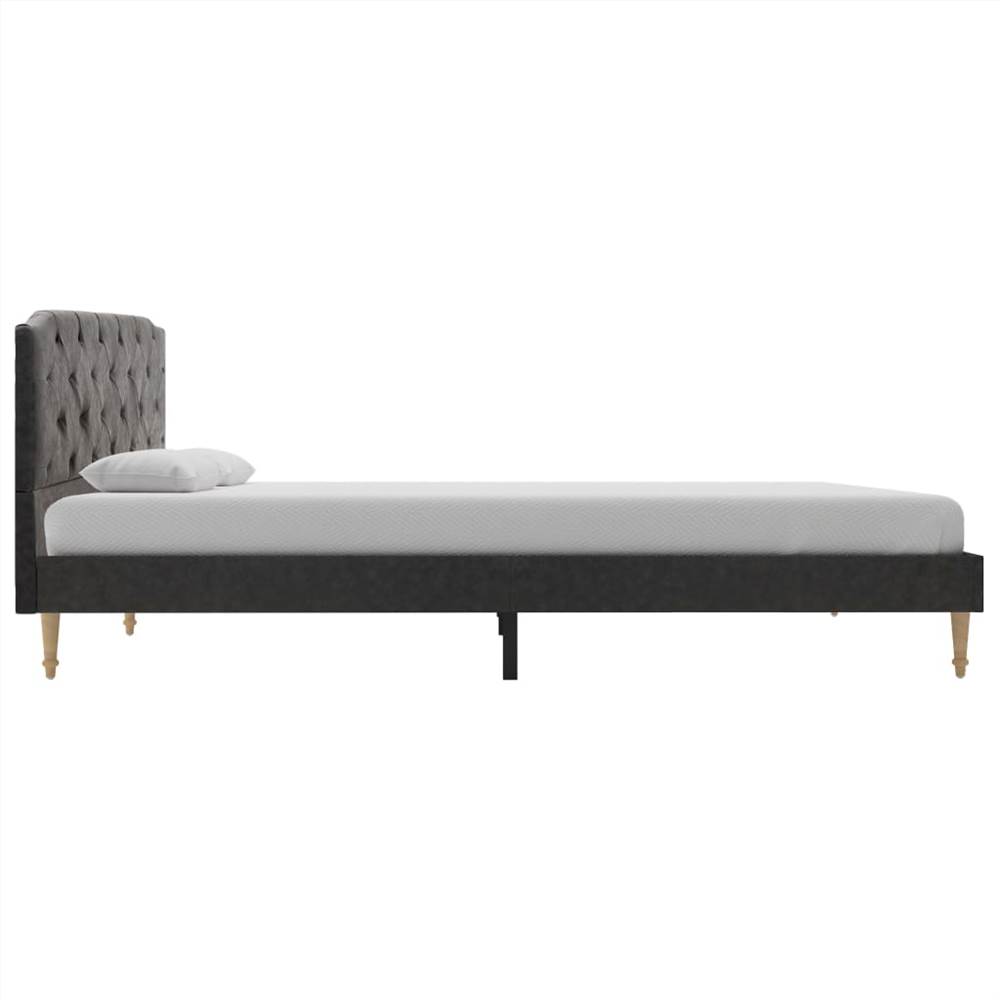 Bed Frame Black Fabric 135x190 cm