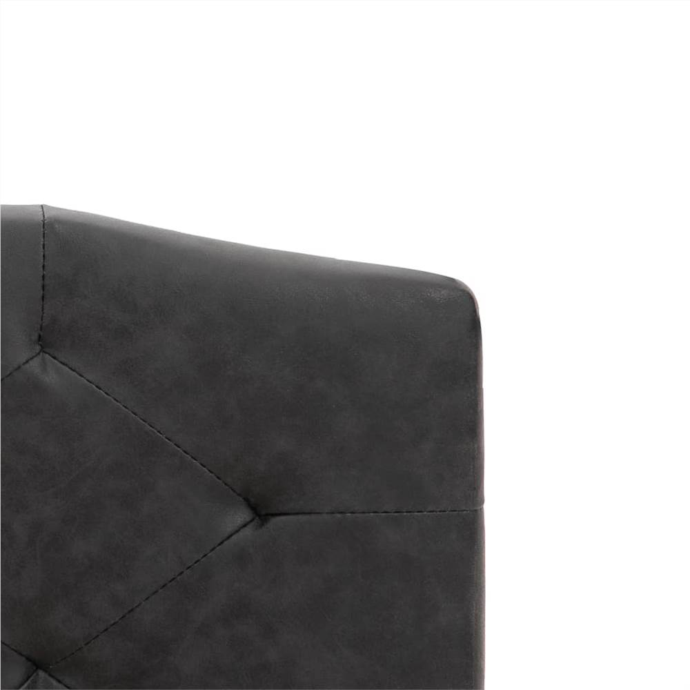 Bed Frame Black Fabric 135x190 cm
