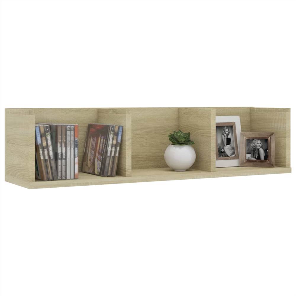 CD Wall Shelf Sonoma Oak 75x18x18 cm Chipboard
