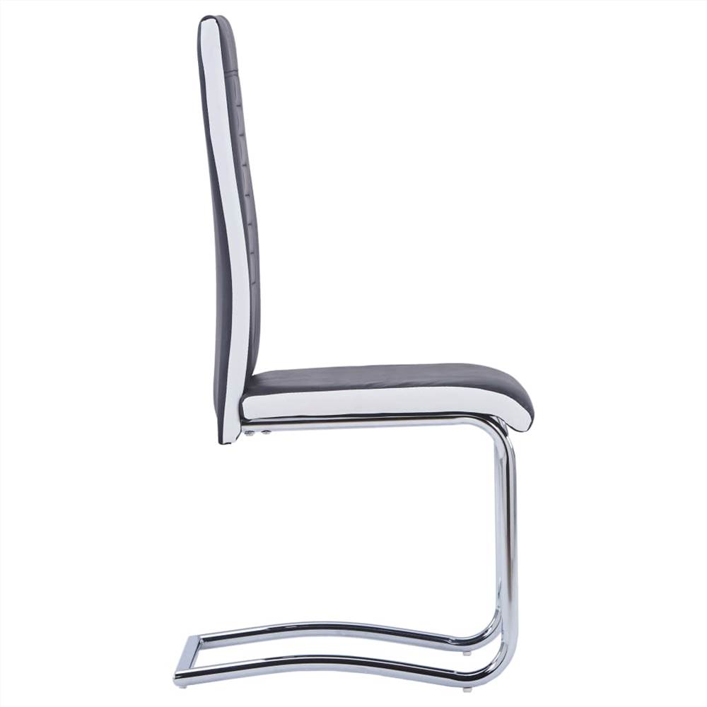 Cantilever Dining Chairs 4 pcs Black Faux Leather