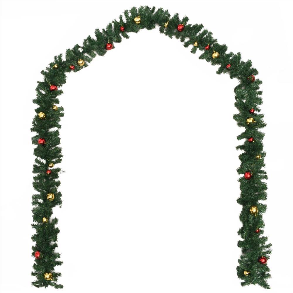 Christmas Garland Decorated with Baubles 10 m