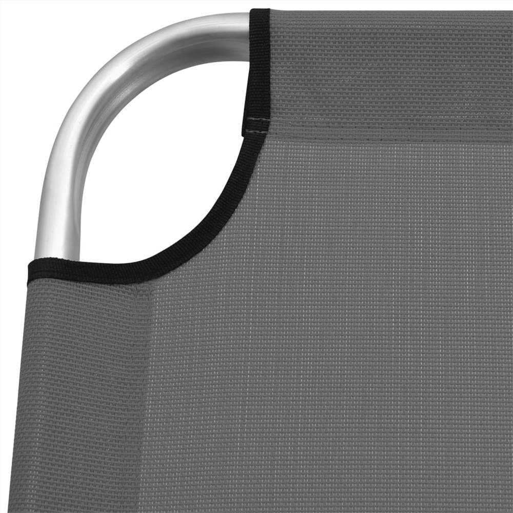 Extra High Folding Senior Sunbed Grey Aluminium