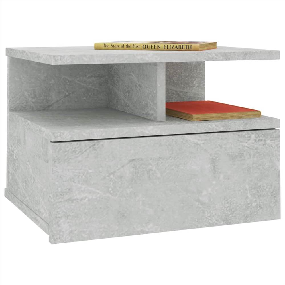 Floating Nightstands 2 pcs Concrete Grey 40x31x27cm Chipboard