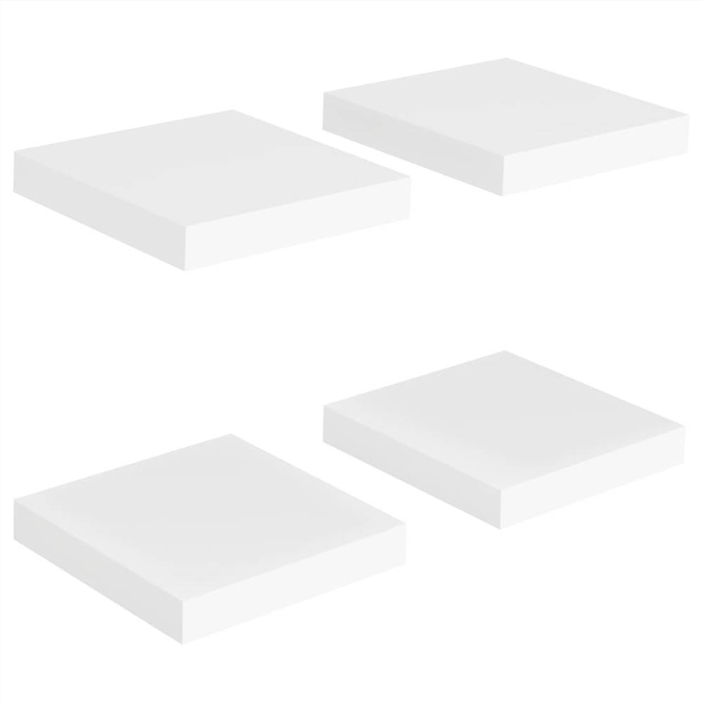 Floating Wall Shelves 4 pcs White 23x23.5x3.8 cm MDF
