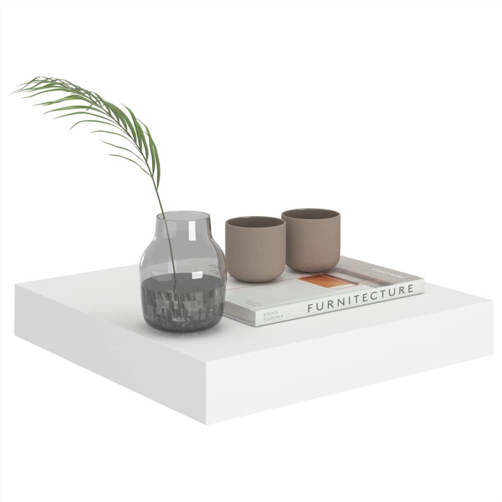 Floating Wall Shelves 4 pcs White 23x23.5x3.8 cm MDF