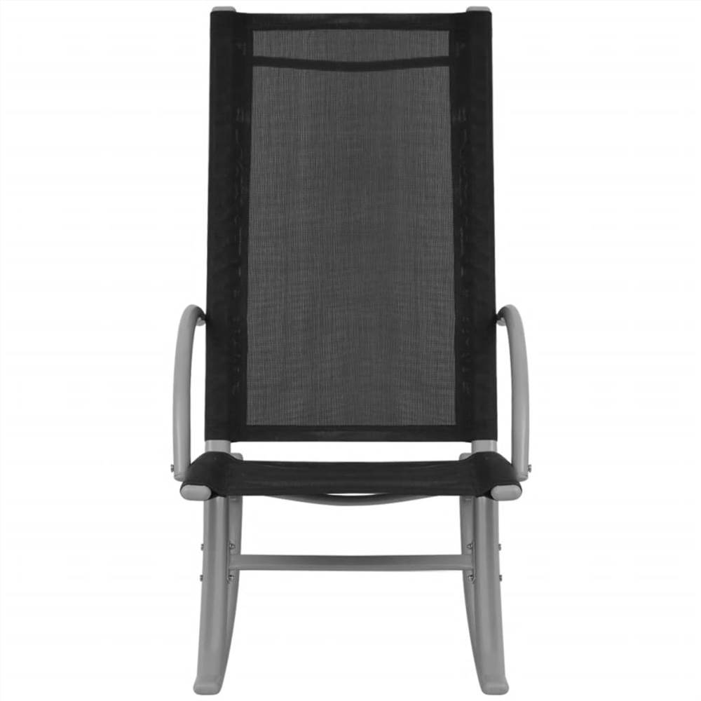 Garden Rocking Chairs 2 pcs Steel and Textilene Black