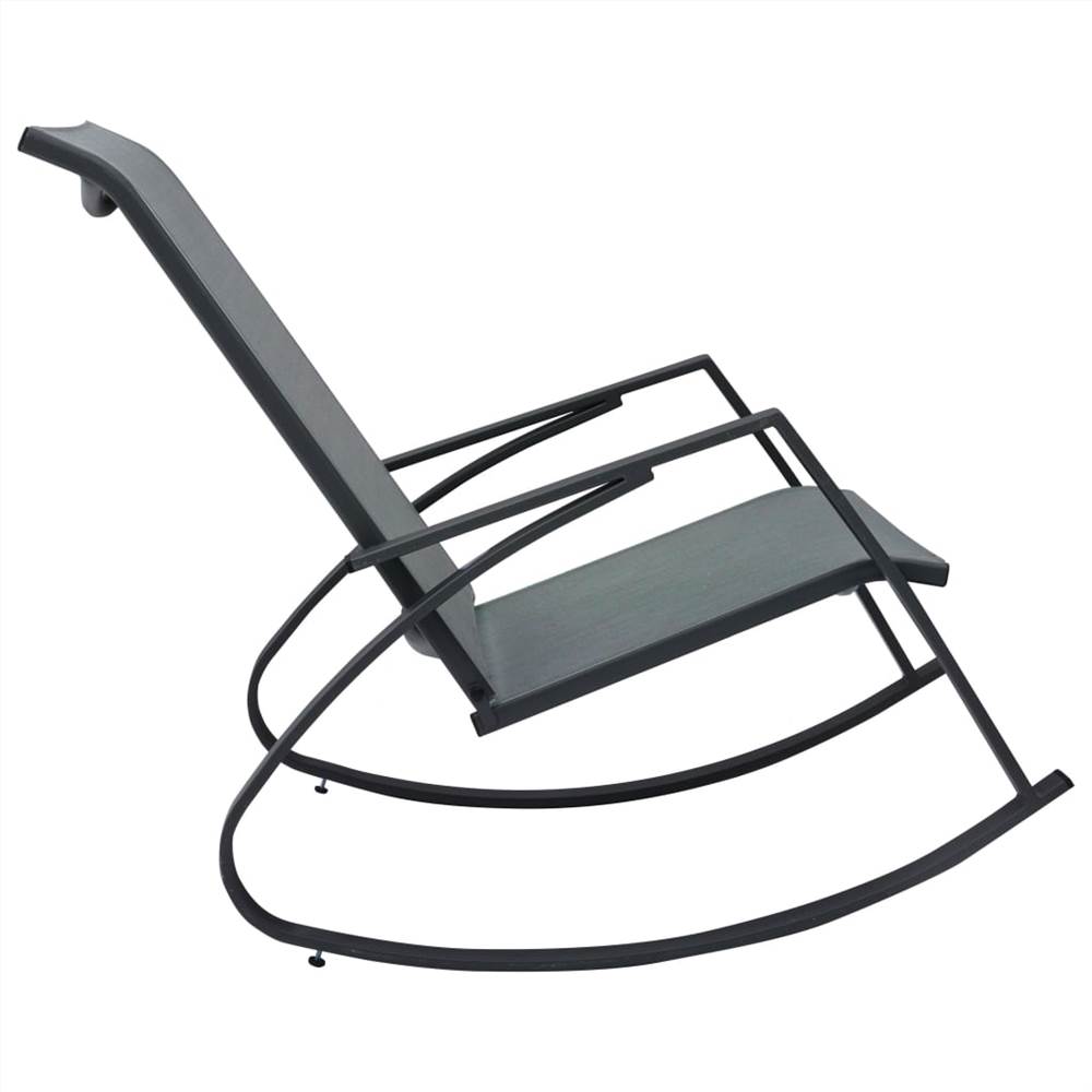 Garden Rocking Chairs 2 pcs Textilene Dark Grey