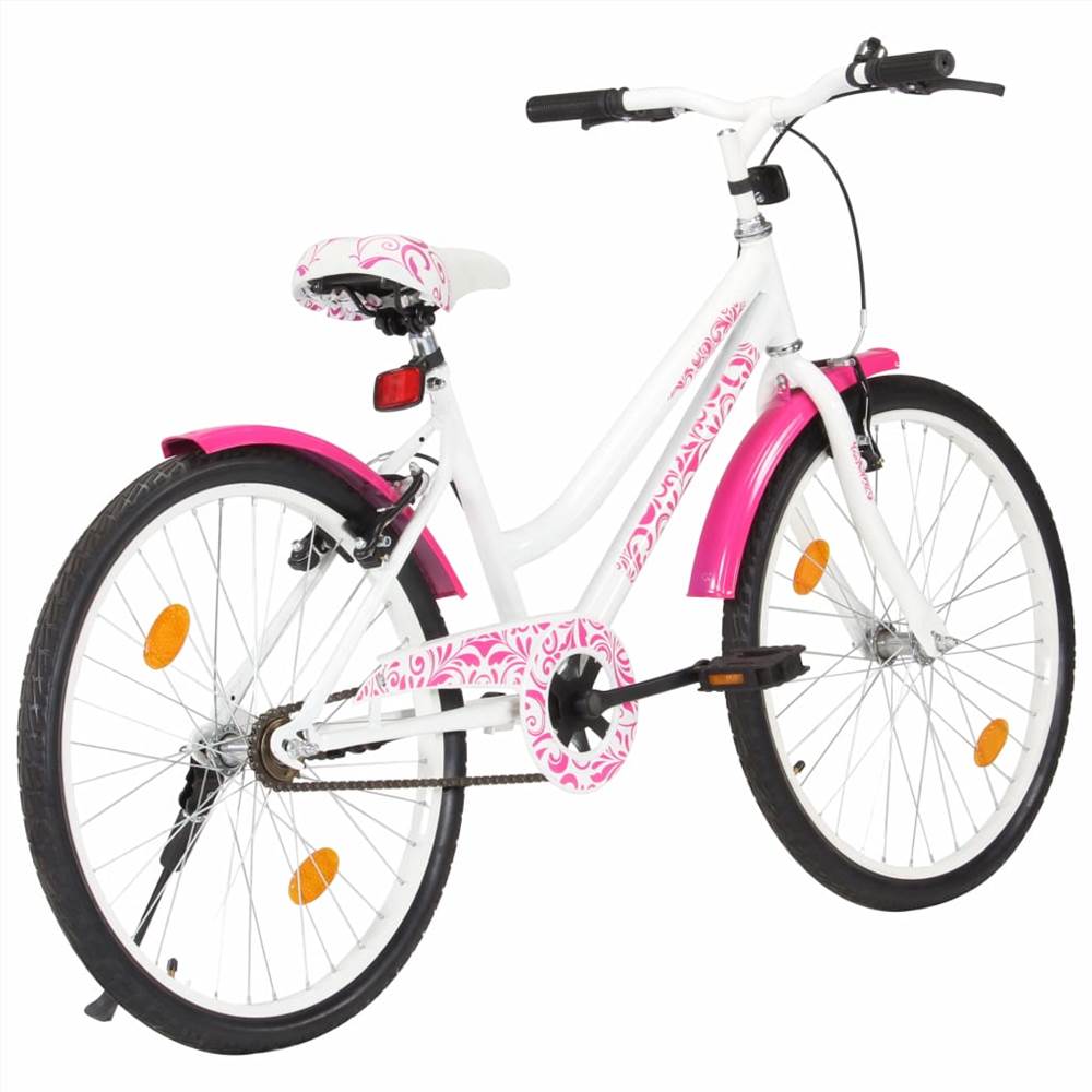 Kids Bike 24 inch Pink and White