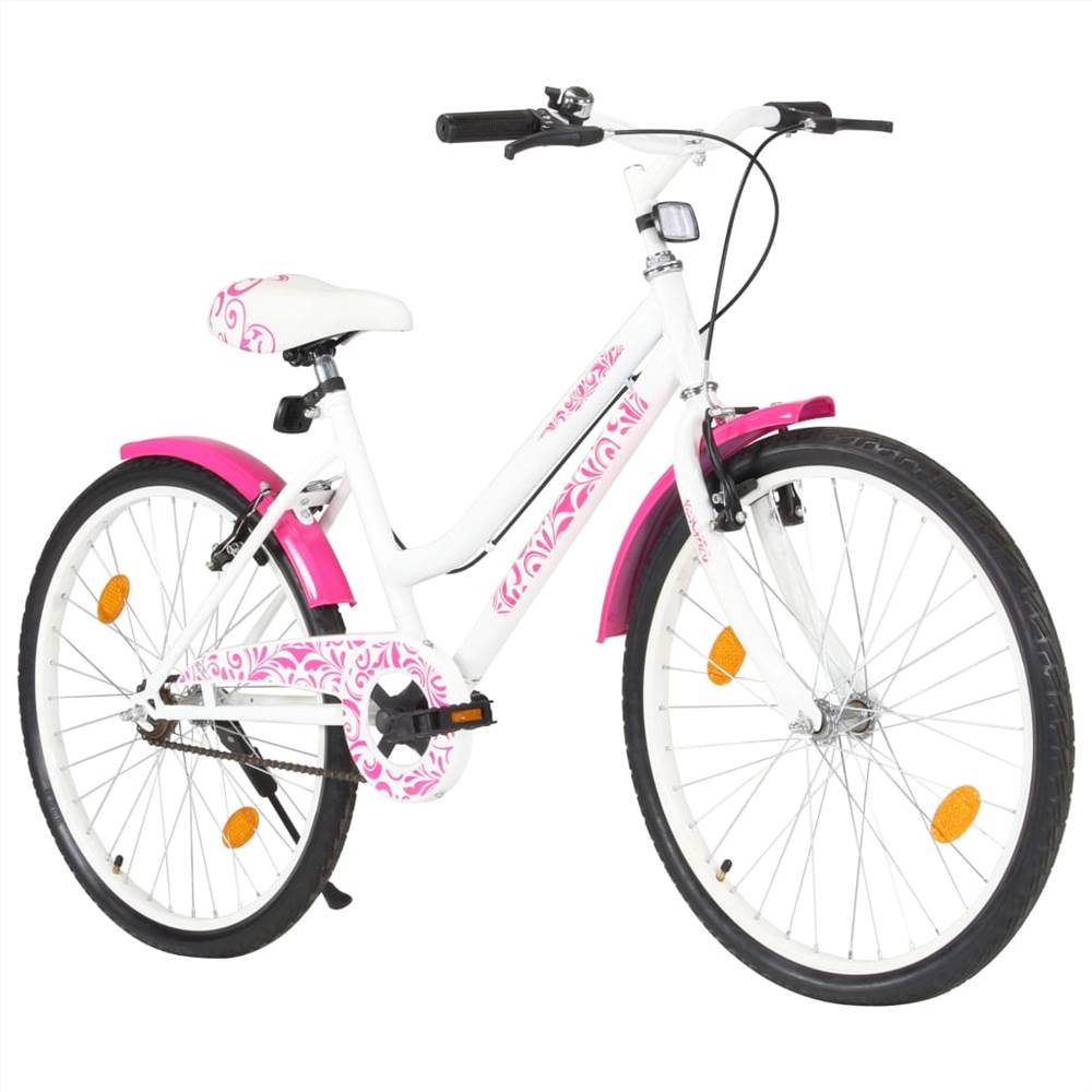 Kids Bike 24 inch Pink and White