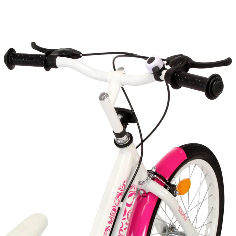 Kids Bike 24 inch Pink and White