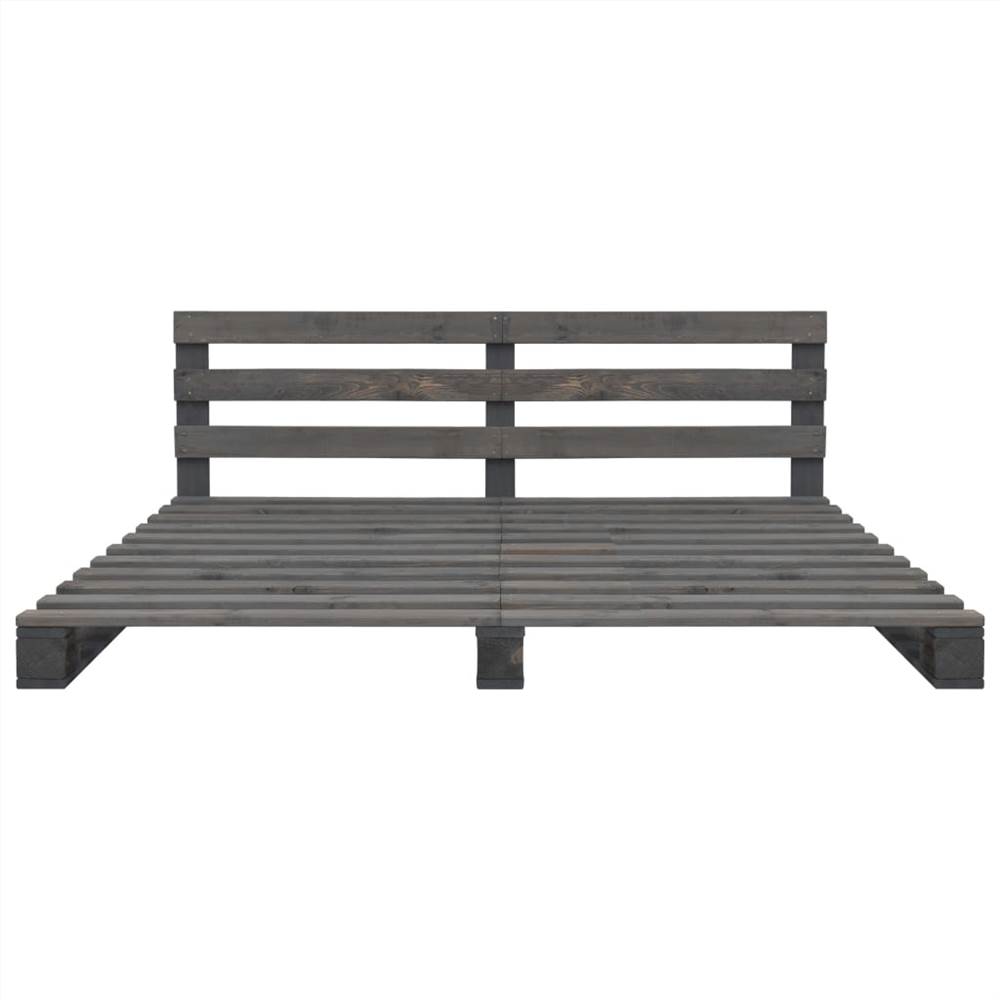 Pallet Bed Frame Grey Solid Pine Wood 140x200 cm