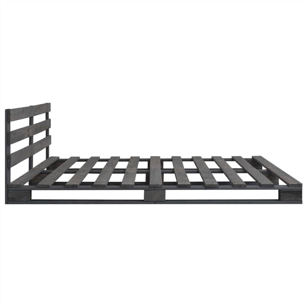 Pallet Bed Frame Grey Solid Pine Wood 140x200 cm