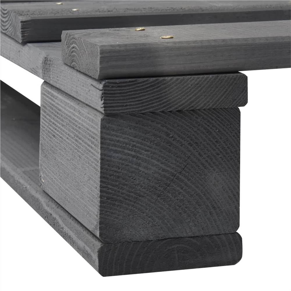 Pallet Bed Frame Grey Solid Pine Wood 140x200 cm