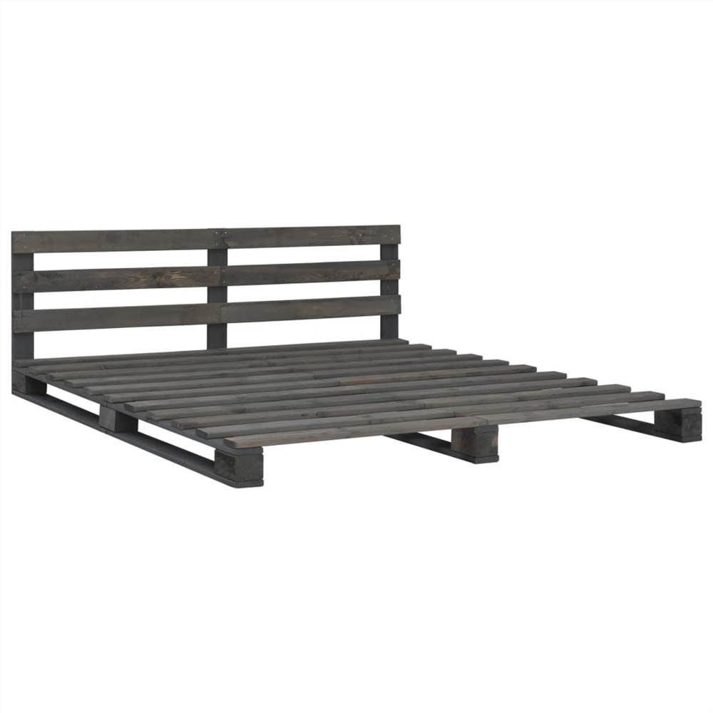 Pallet Bed Frame Grey Solid Pine Wood 6FT Super King