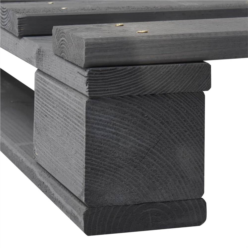Pallet Bed Frame Grey Solid Pine Wood 6FT Super King