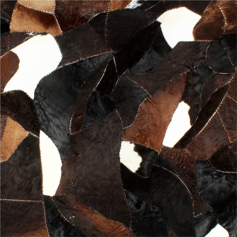Rug Genuine Hair-on Leather Patchwork 160x230 cm Black/White/Brown