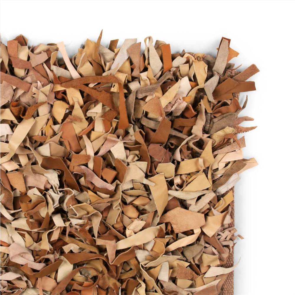 Shaggy Rug Genuine Leather 190x280 cm Tan