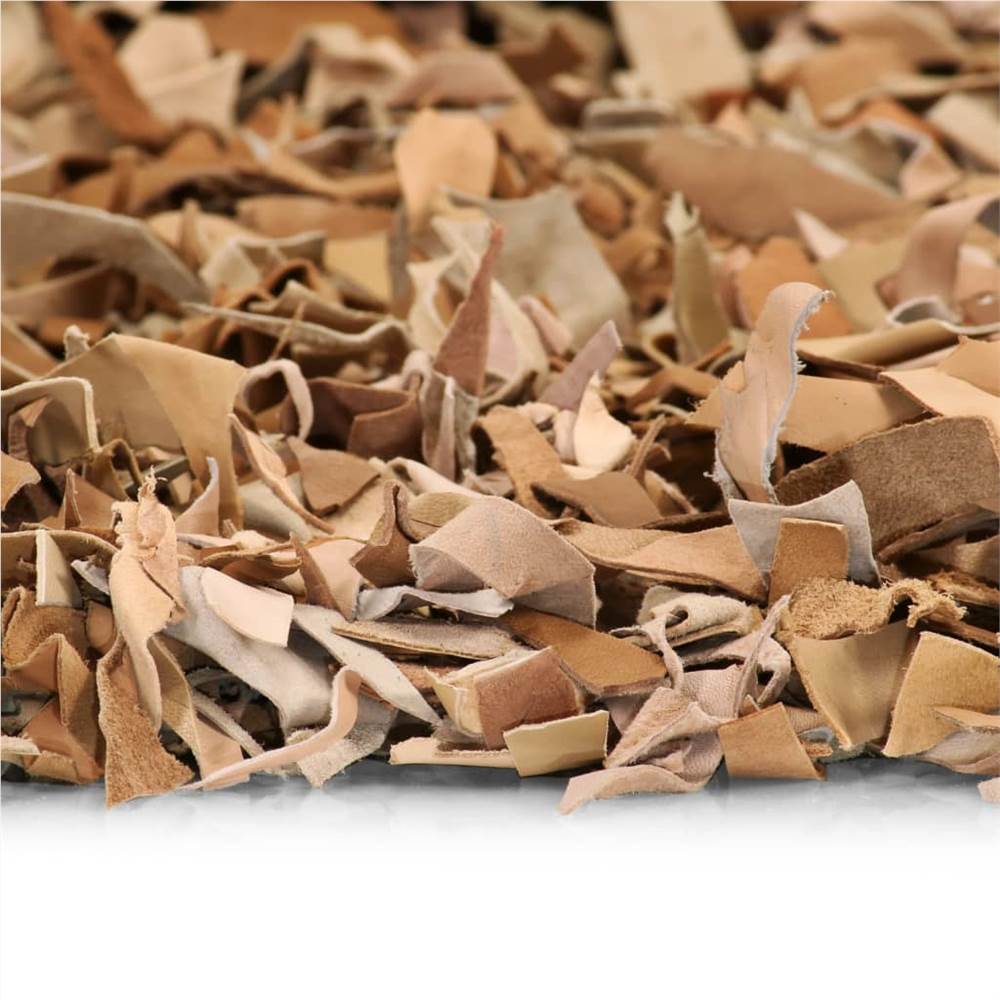 Shaggy Rug Genuine Leather 190x280 cm Tan