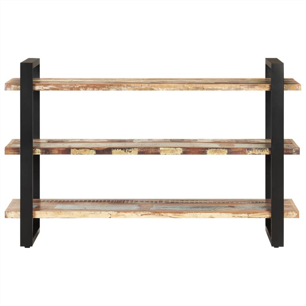 Sideboard with 3 Shelves 120x40x75 cm Solid Reclaimed Wood