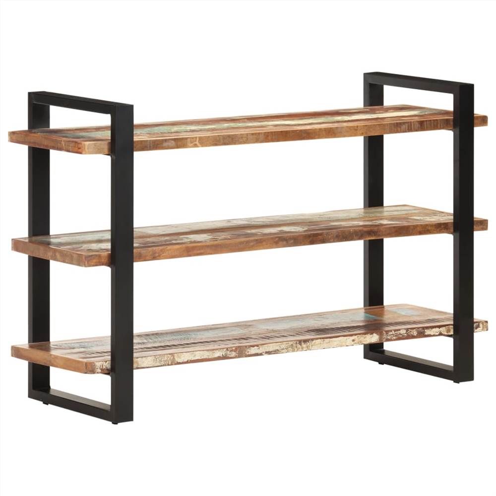 Sideboard with 3 Shelves 120x40x75 cm Solid Reclaimed Wood