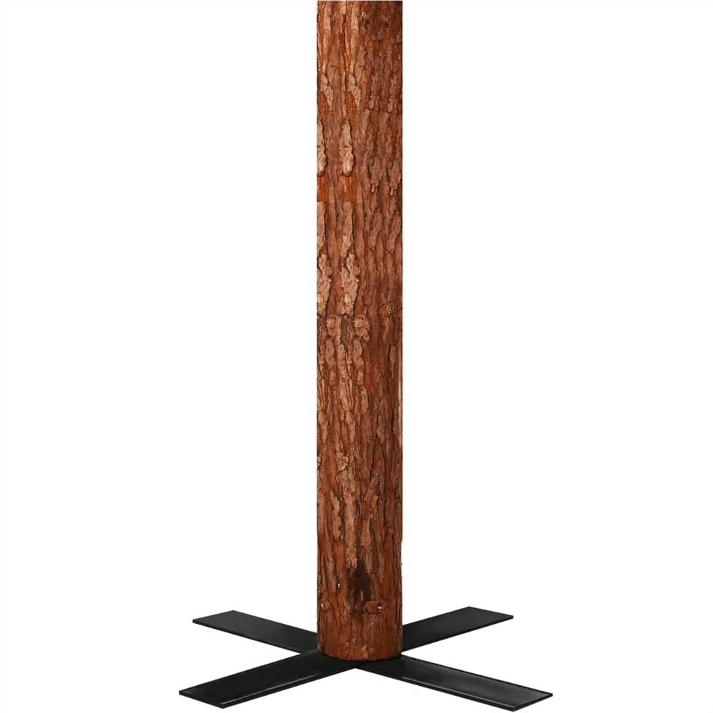 Slim Christmas Tree with Real Wood and Cones Green 210 cm PVC