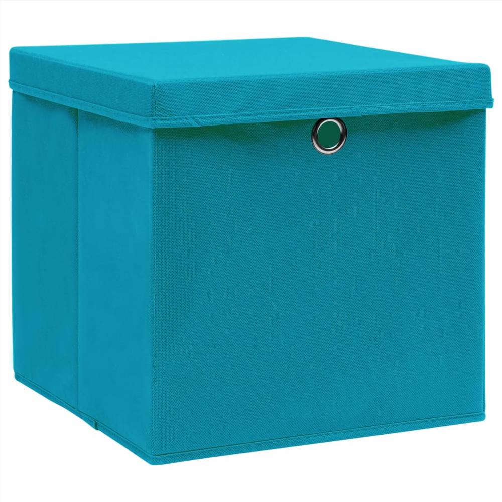 Storage Boxes with Lids 4s pcs Baby Blue 32x32x32 cm Fabric