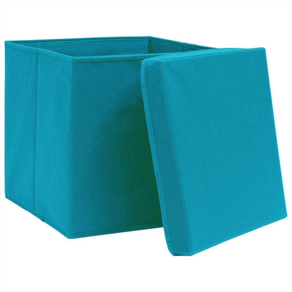 Storage Boxes with Lids 4s pcs Baby Blue 32x32x32 cm Fabric