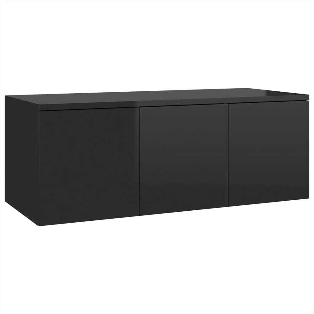 TV Cabinet High Gloss Black 80x34x30 cm Chipboard