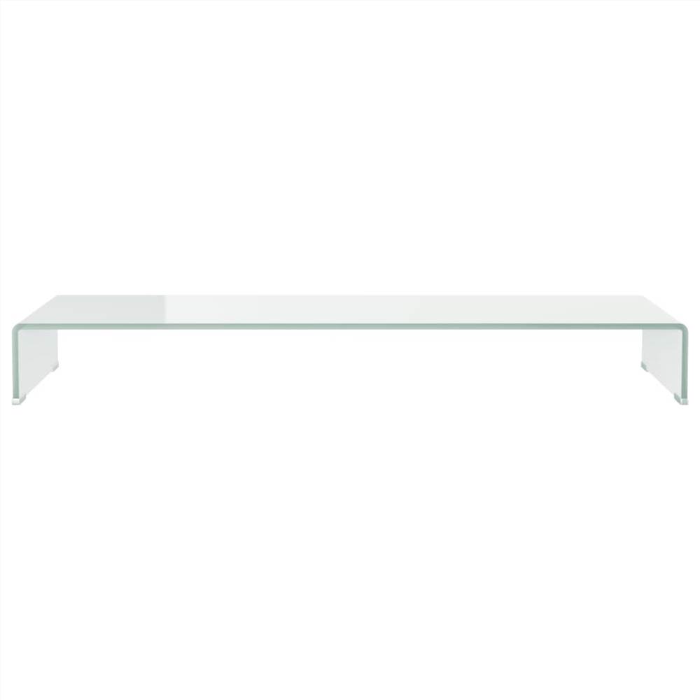 TV Stand/Monitor Riser Glass White 110x30x13 cm
