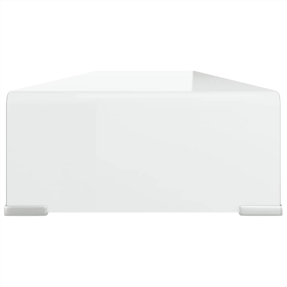 TV Stand/Monitor Riser Glass White 110x30x13 cm