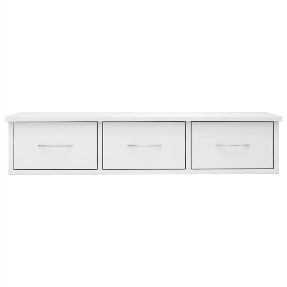 Wall Drawer Shelf High Gloss White 88x26x18.5 cm Chipboard