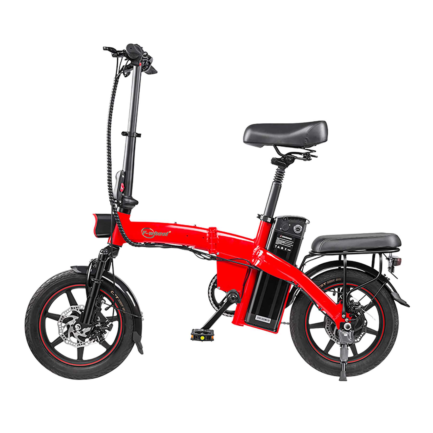 

DYU A5 Standard Folding Moped Electric Bike 14inch 25km/h Speed 40km Mileage Range Removable 7.5Ah Battery 350W Double Brake System Max Load 150kg - Red